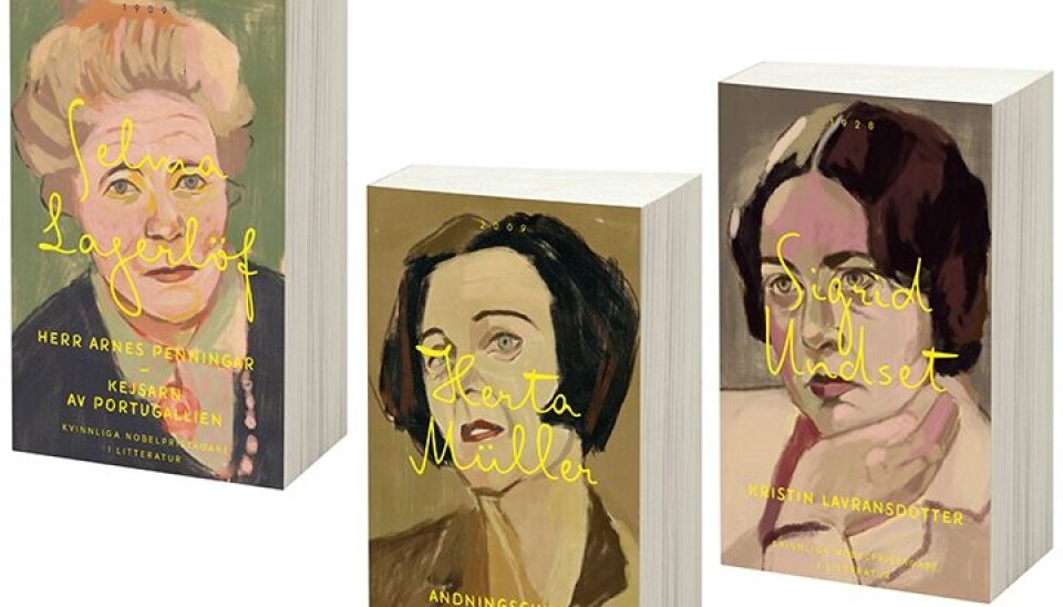 Den nya Nobelserien är formgiven av Kristin Lidström och ges ut som storpocket. Den nya Nobelserien är formgiven av Kristin Lidström och ges ut som storpocket.