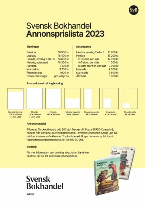 SvB Annonsprislista 2023
